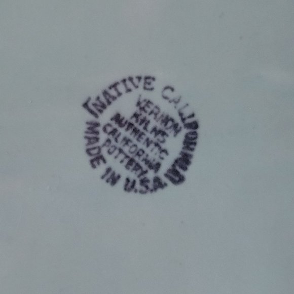 Vintage Vernon Kilns Native California Platter, Mint Green 13.5 ", Shabby Chic - Picture 4 of 5